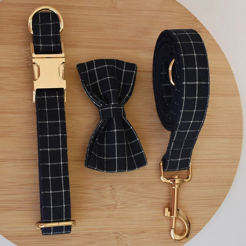 Plaid Dog Collar & Leash