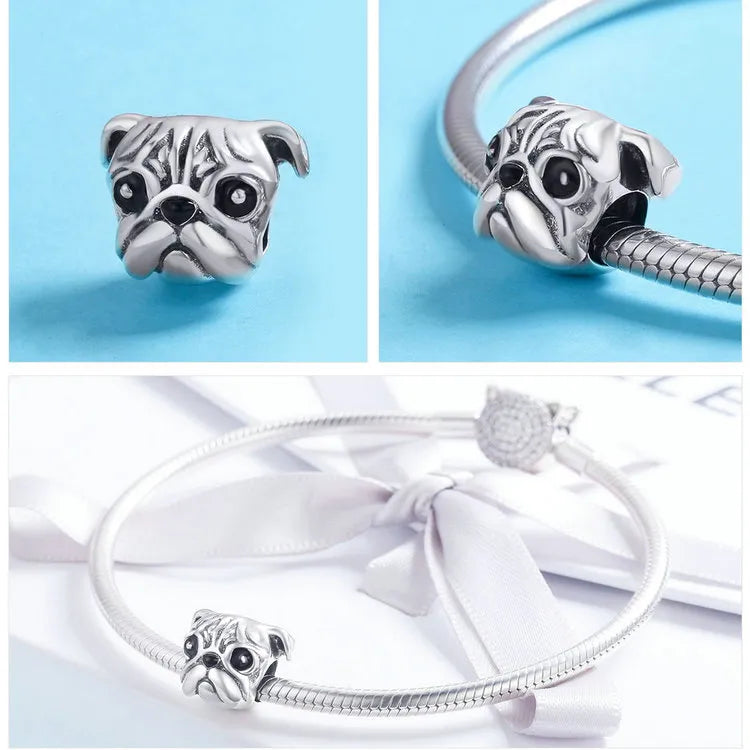 Sterling Silver Dog Charm Bracelet