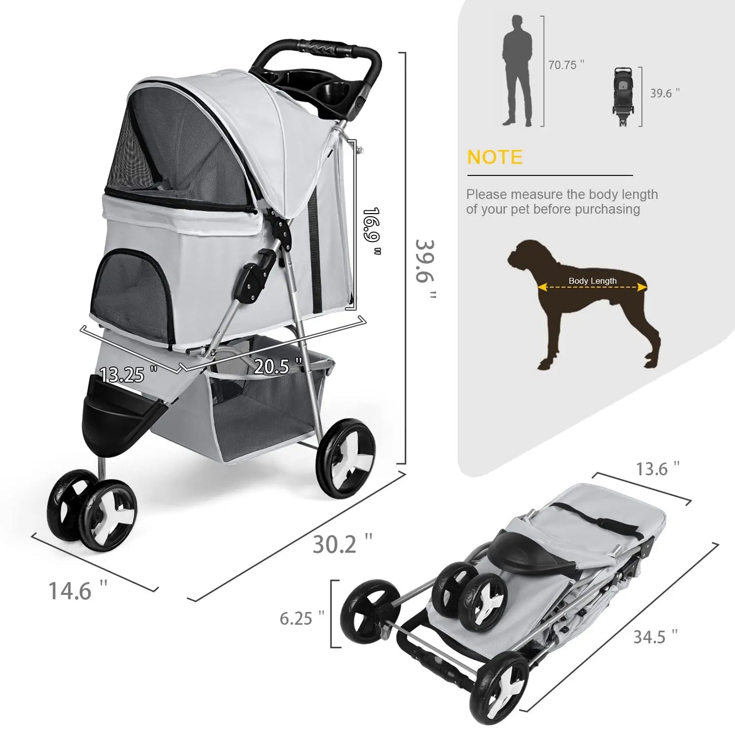 Folding Dog Stroller