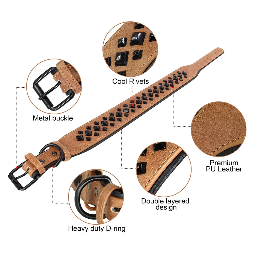 Leather Collar For Medium & Big Dog