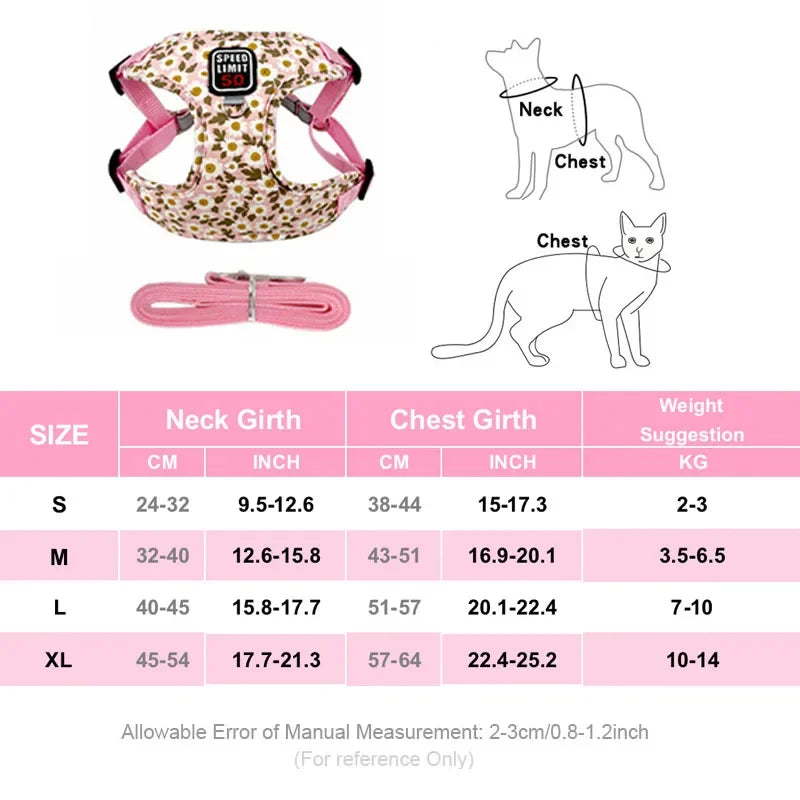 Floral Print Dog Harness