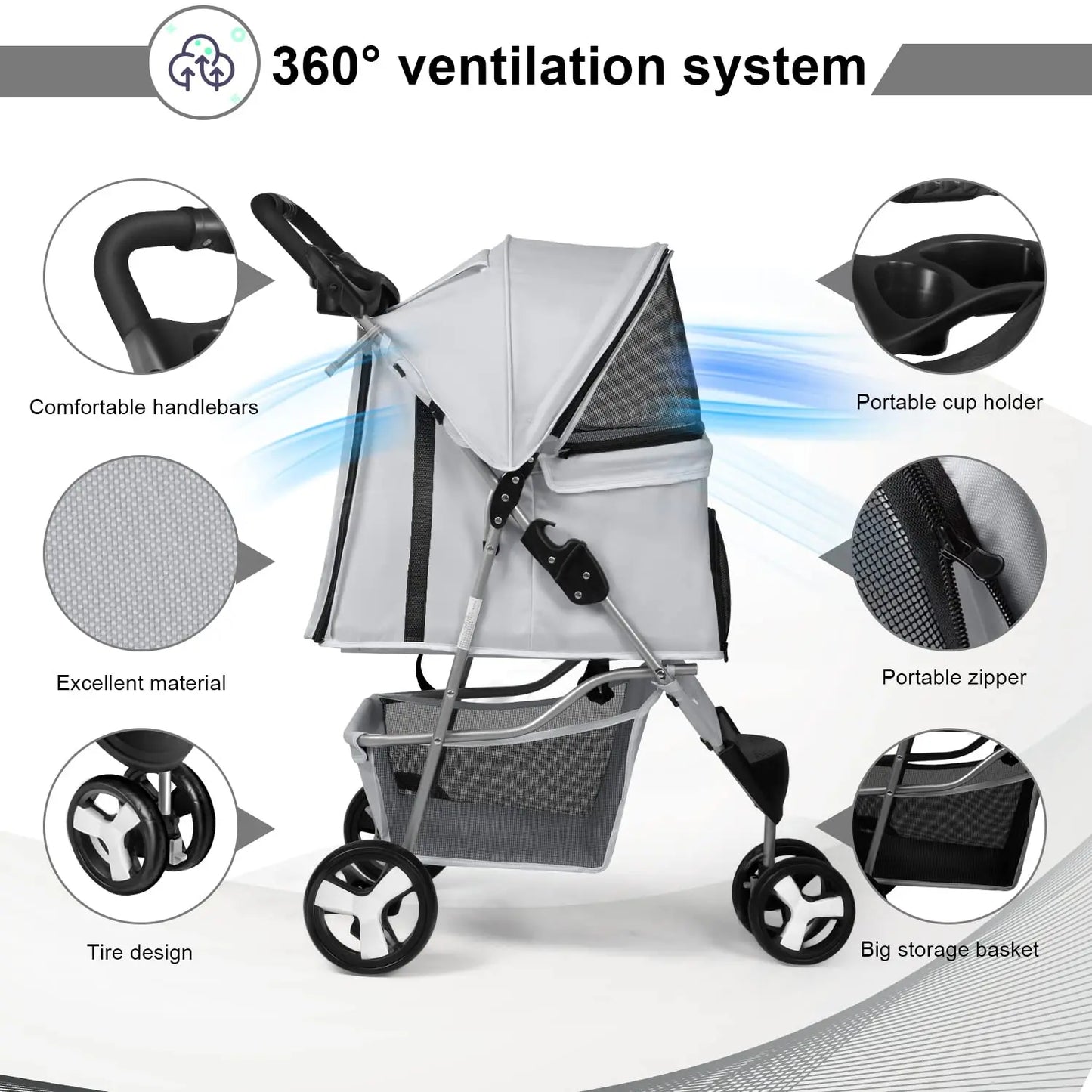 Folding Dog Stroller