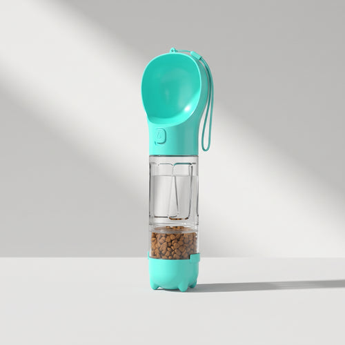 3 In 1 Dog Water Bottle, studio photo on a light grey background