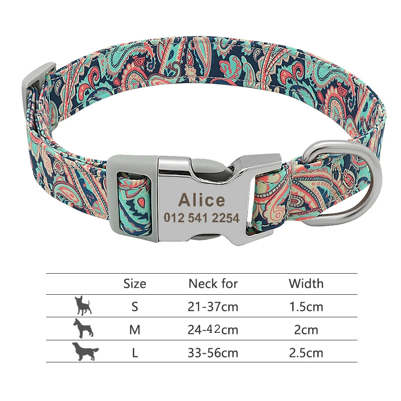 Personalized Nylon Dog Collar in Multi Color 1