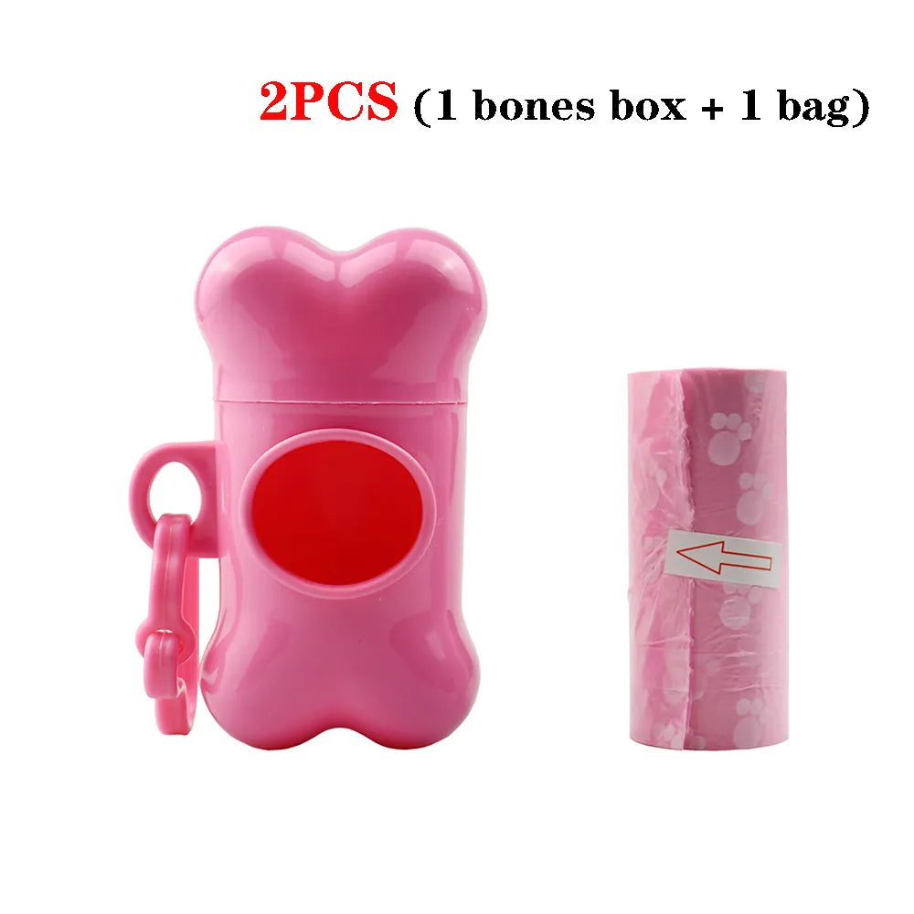 Dog Poop Bags With Dispenser in 2pcs Pink
