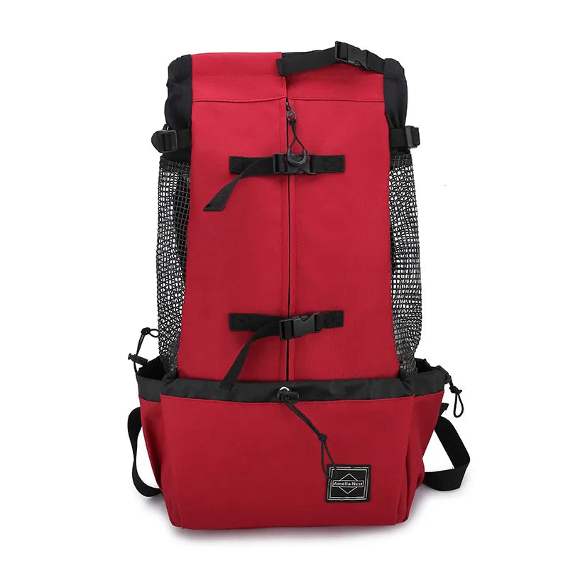 Dog Travel Backpack in Red