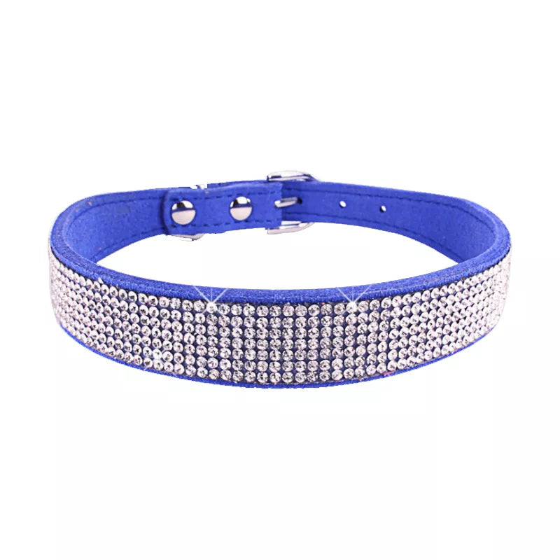 Glitter Dog Collar in Deep Blue