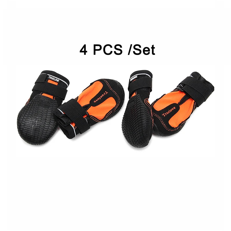 Dog Shoes Waterproof in Orange (4Pcs set)