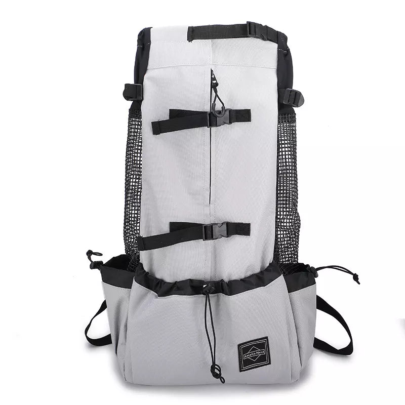 Dog Travel Backpack in Light Gray