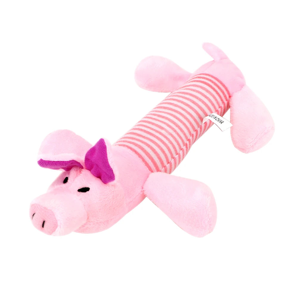 Dog Plush Squeaky Toys in Pink Pig