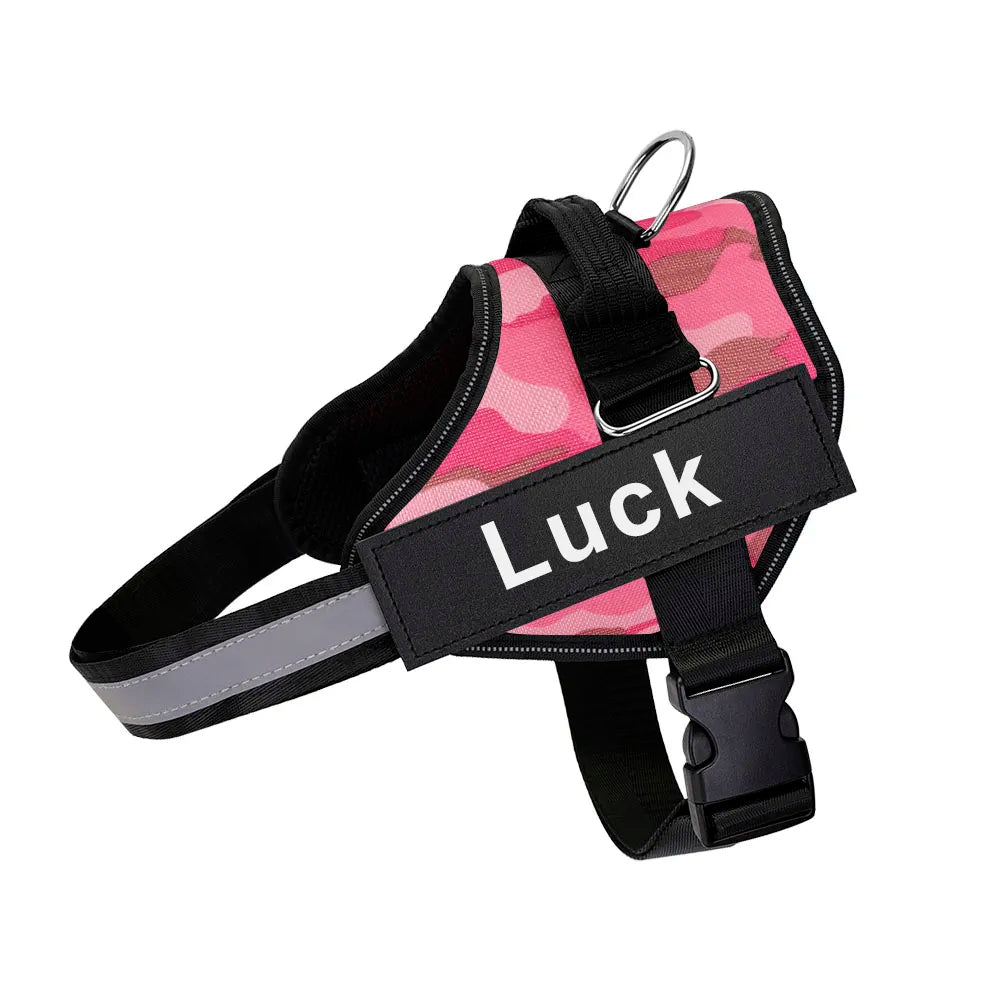 Heavy Duty Dog Harness in Pink Camouflage