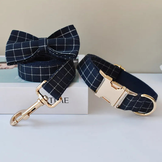 Plaid Dog Collar & Leash