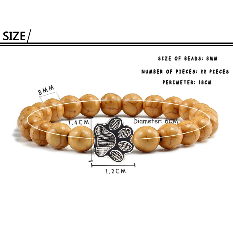 Lava Stone Bead Dog Paw Bracelet, photo 5