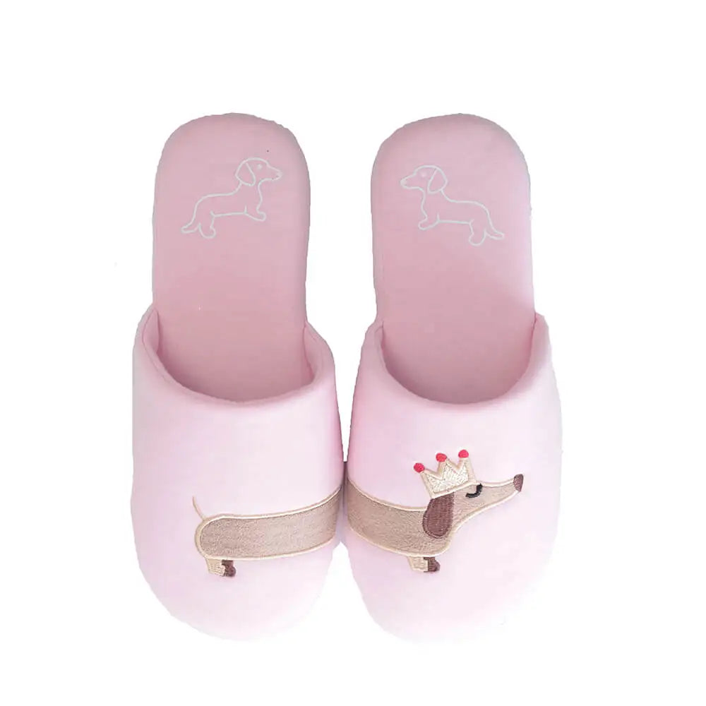 Dachshund Dog Slippers in Pink