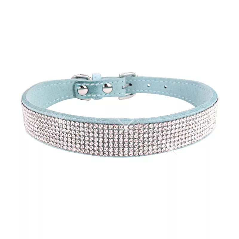Glitter Dog Collar in Light blue