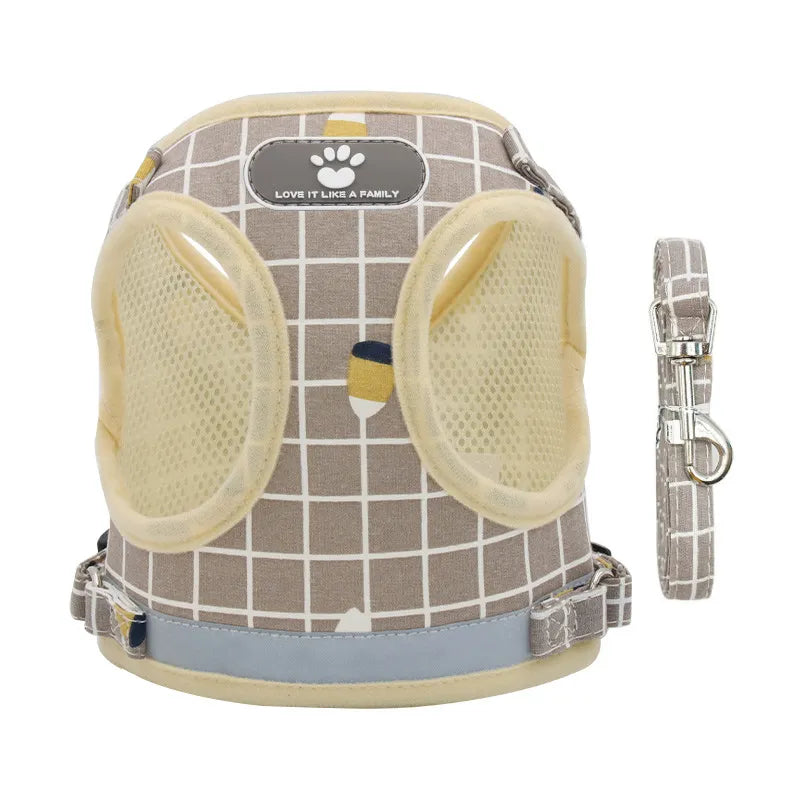 Mesh Harness For Small Dogs in Khaki
