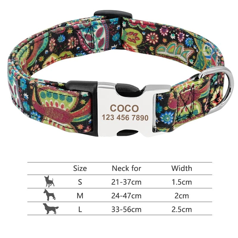 Personalized Nylon Dog Collar in Multi Color 2