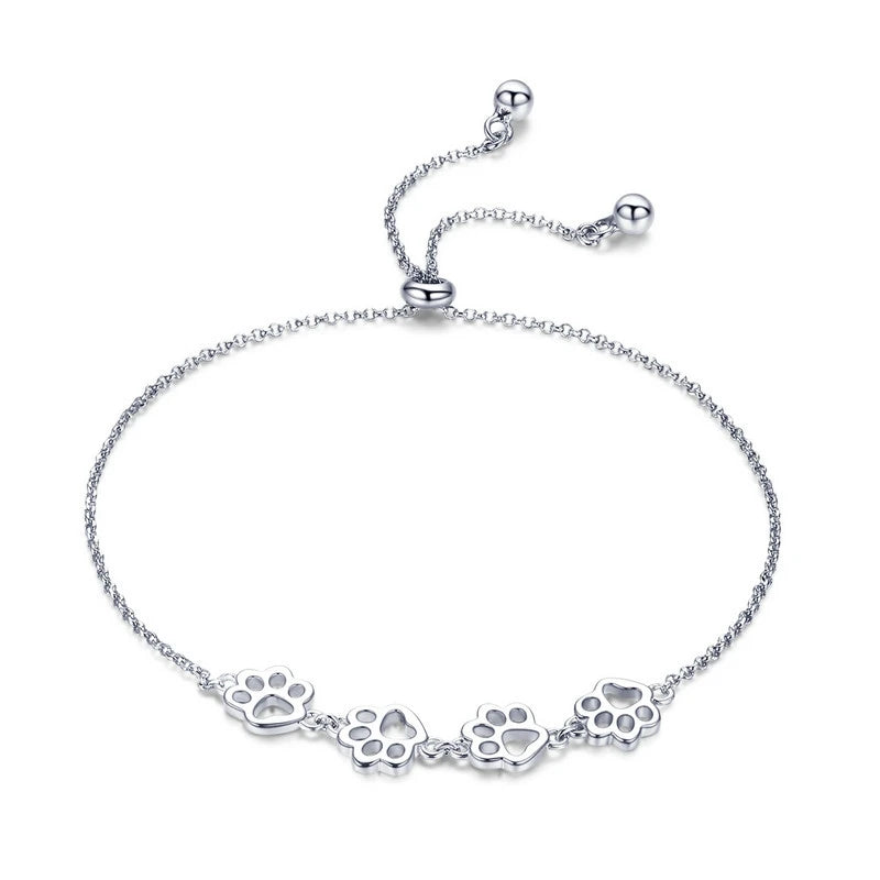 Dog Chain Bracelets in Silver