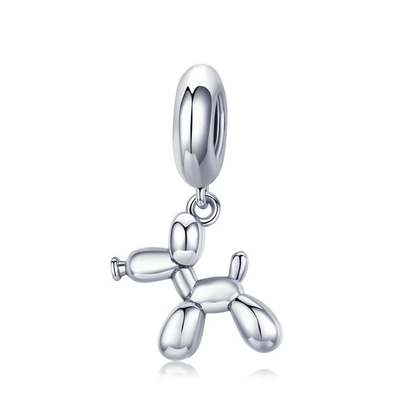 Balloon Dog Charm in Silver