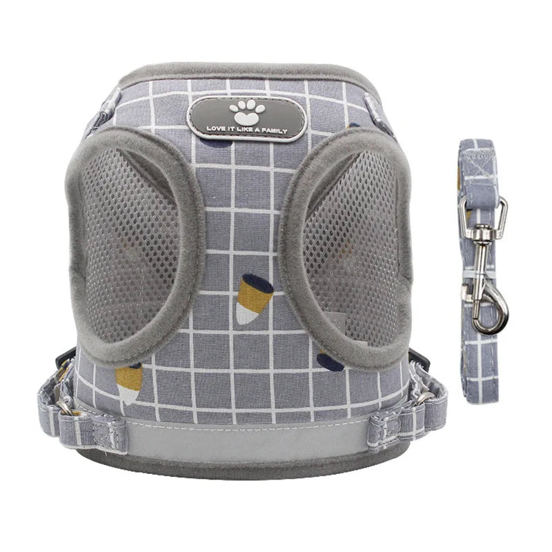 Mesh Harness For Small Dogs in Gray