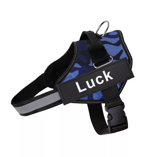 Heavy Duty Dog Harness in Blue Camouflage
