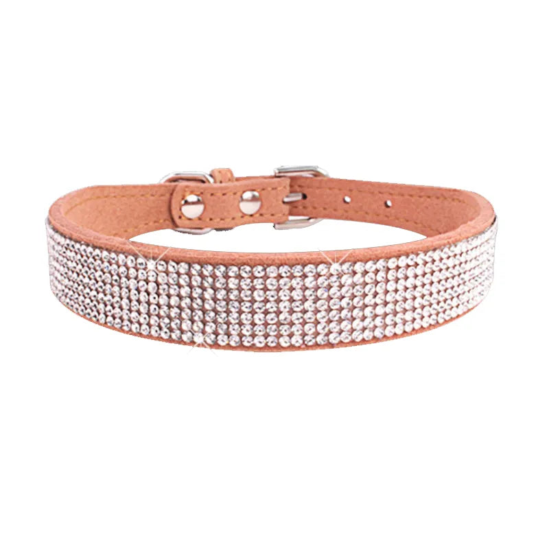 Glitter Dog Collar in Brown
