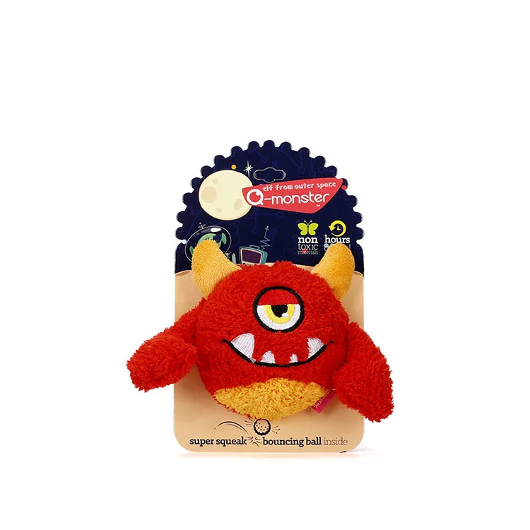 Dog Squeaky Toy Sound in Red Monster