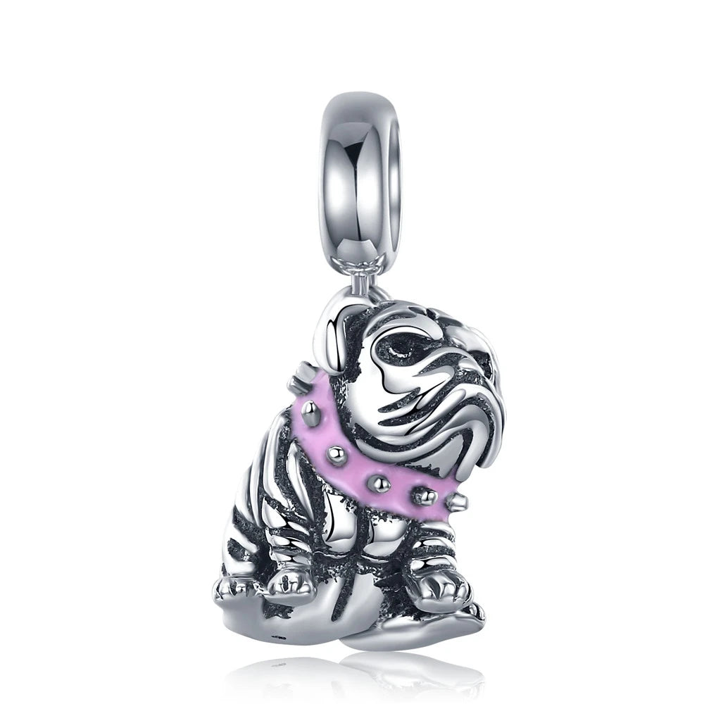 Bulldog Charms in Silver