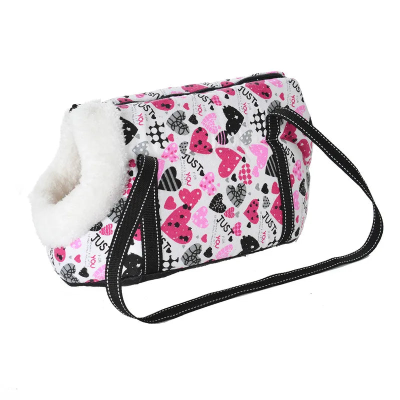Small Dog Carry Bag in Heart With Fur