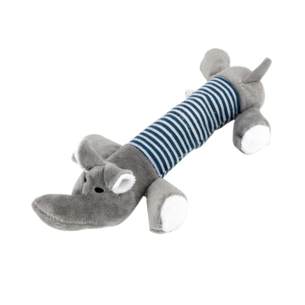Dog Plush Squeaky Toys in Gray Elephant