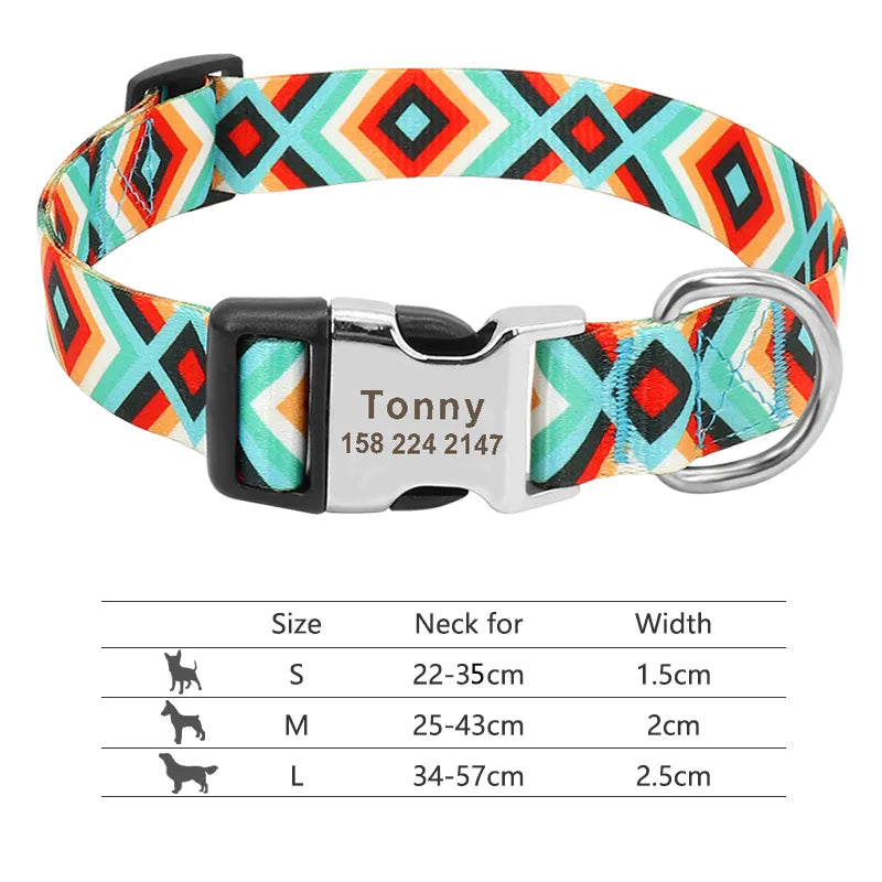 Personalized Nylon Dog Collar in Super Light Green