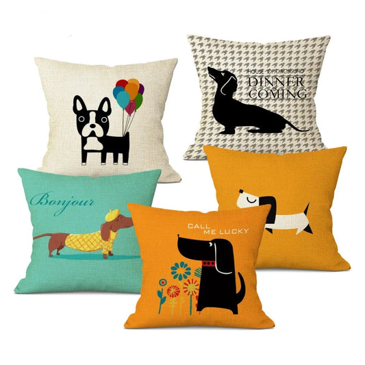 Cartoon Dog Cushion Cover