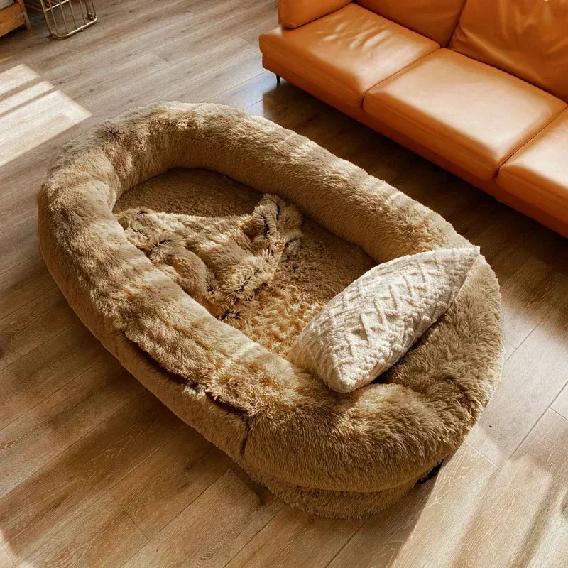 Human Dog Bed in Khaki