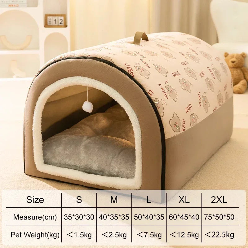 Indoor Dogs House Bed in Brown