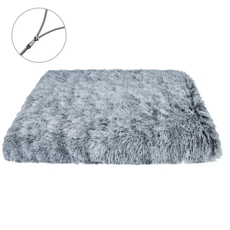 Plush Dog Bed in Gradient Grey