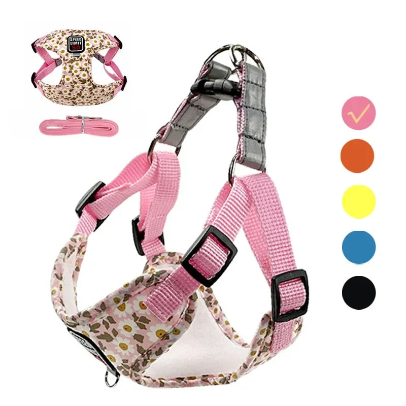 Floral Print Dog Harness