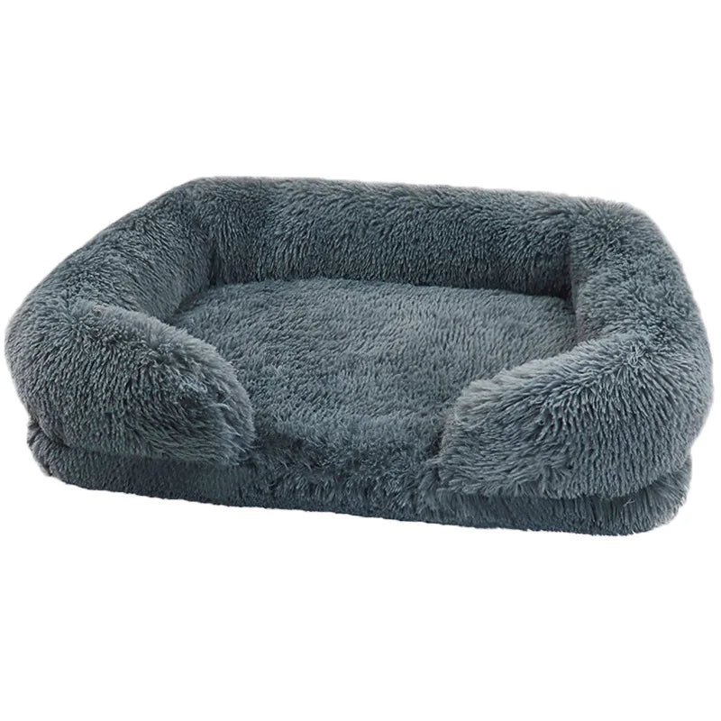 Fluffy Dog Bed in Gray