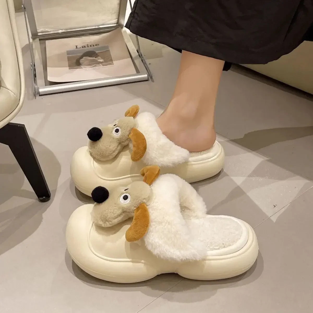 Waterproof Dog Slippers in White