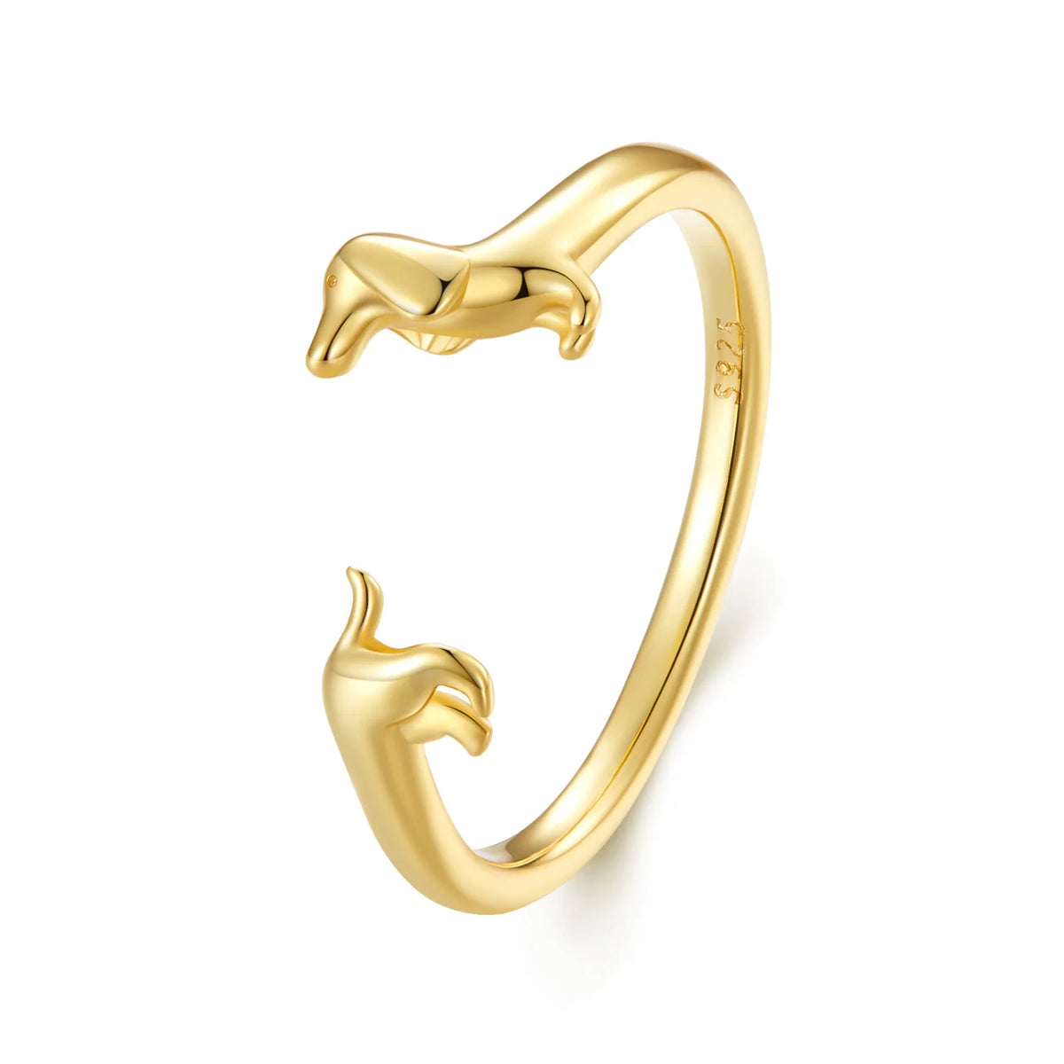 Dachshund Dog Ring in Gold