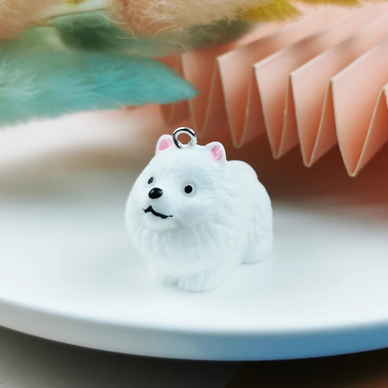 Dog Charm Keychain in Samoyed