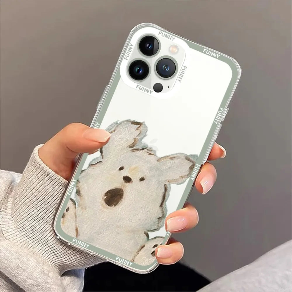 Cute Dog Phone Case in Tea