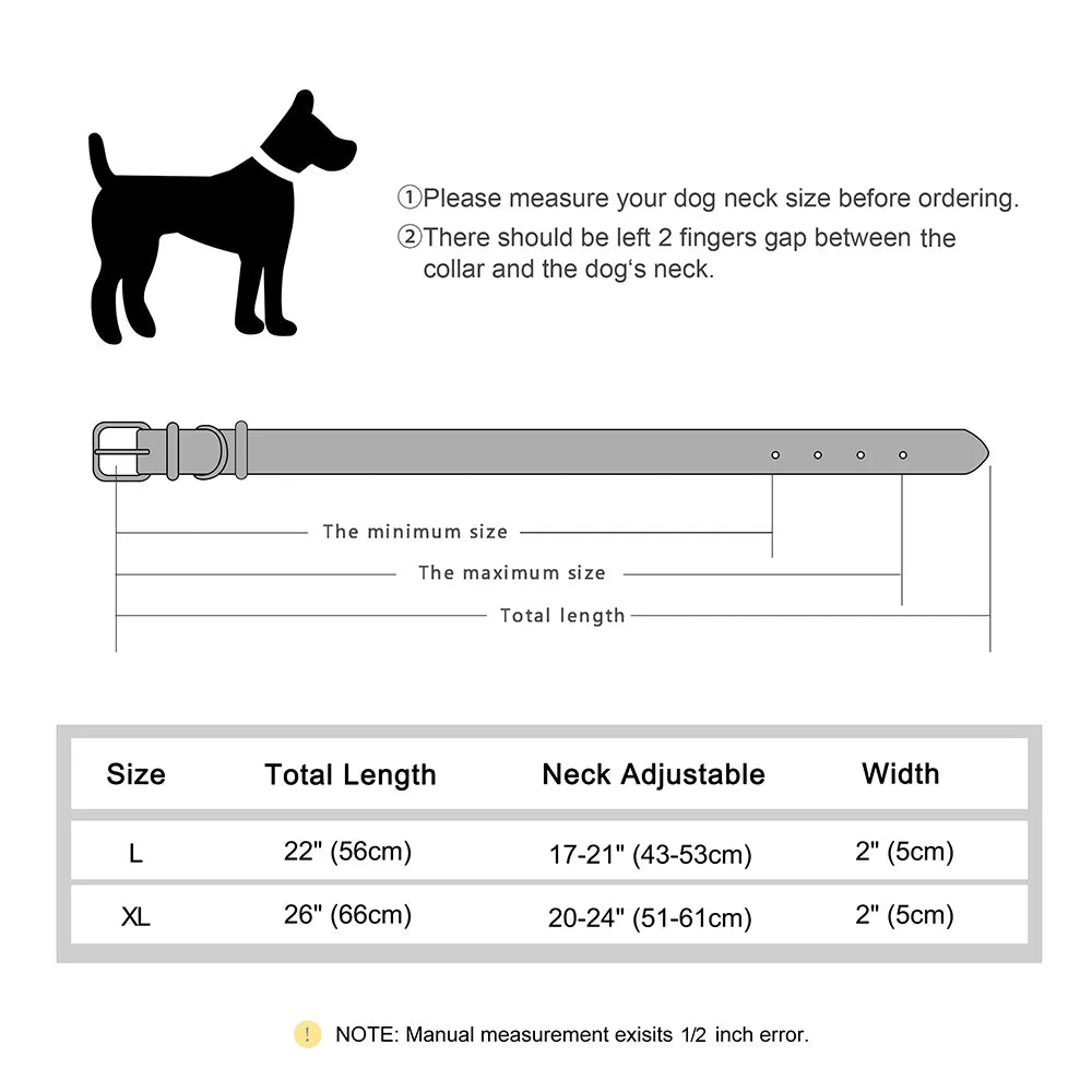 Leather Collar For Medium & Big Dog