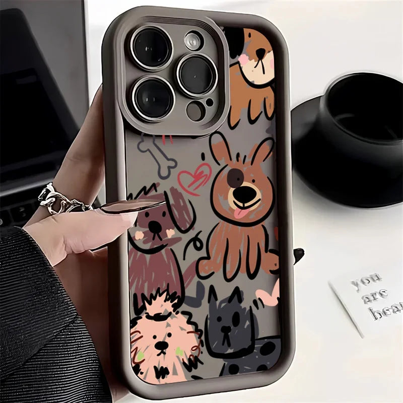 Graffiti Dog iPhone Cases in Coffee