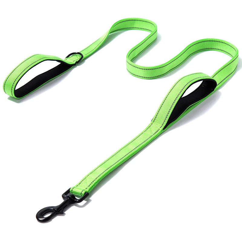 Double Handle Dog Leash in Light Green