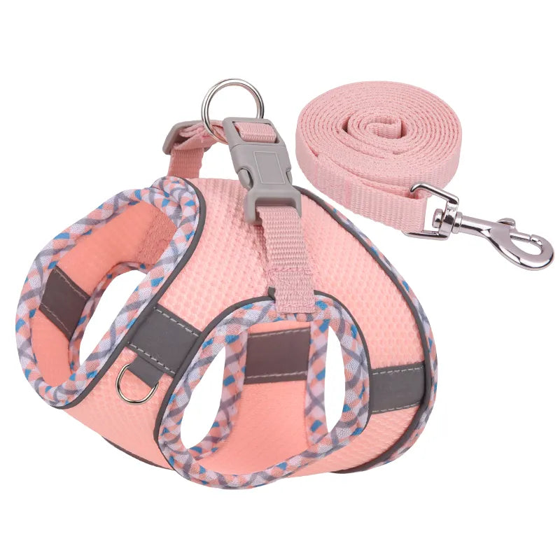 Dog Harness With Reflective in Pink
