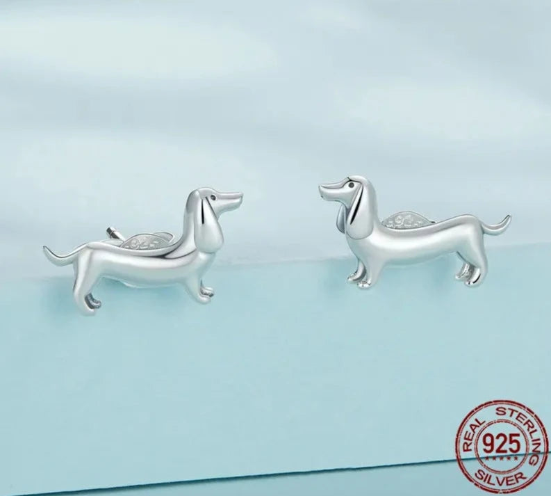 Dachshund Earrings Gold