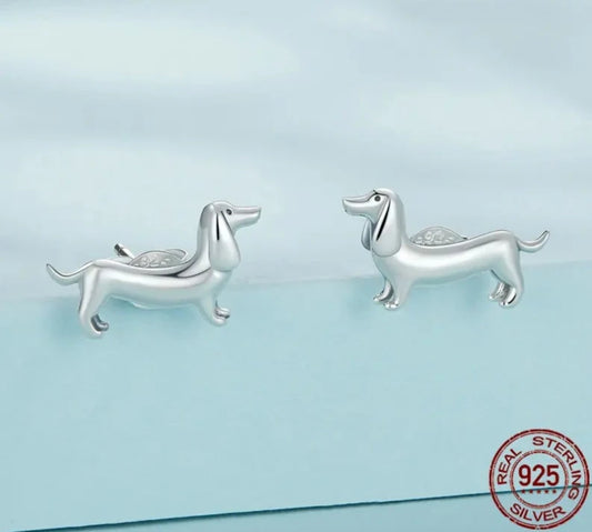 Dachshund Earrings Gold