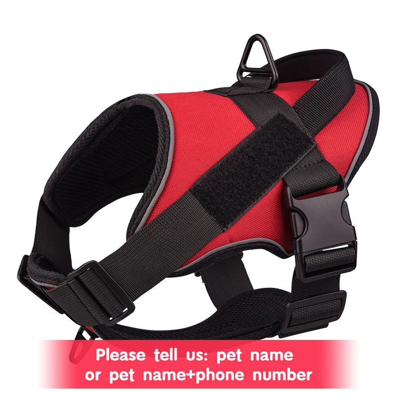 Personalized Dog Harness in Red