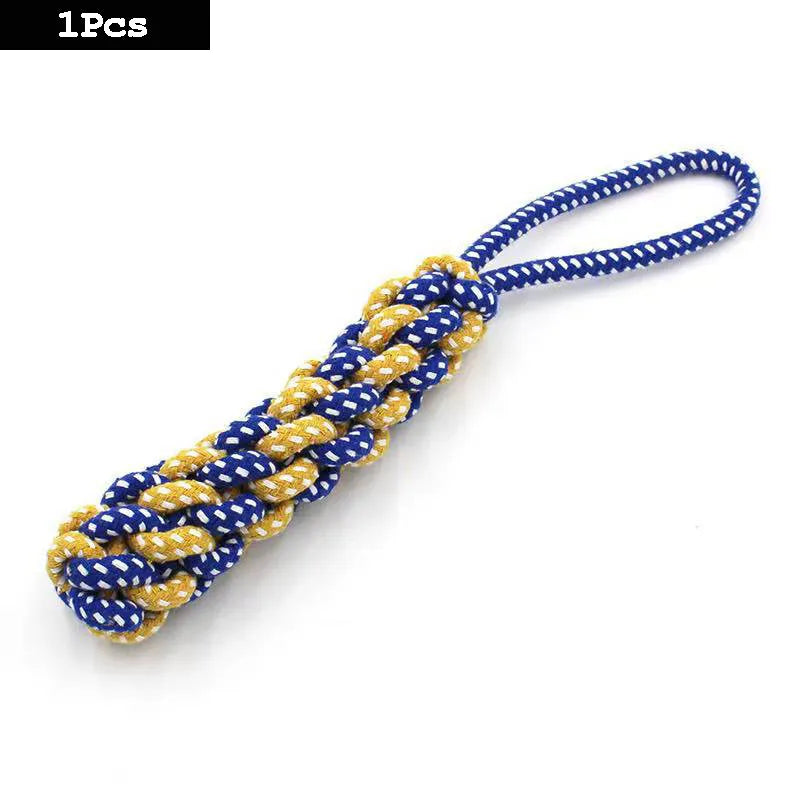 Dog Rope Toys in 33cm Yellow & Blue Rope