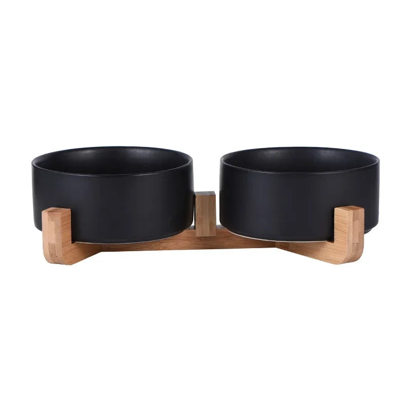 Ceramic Dog Food Bowl in Black